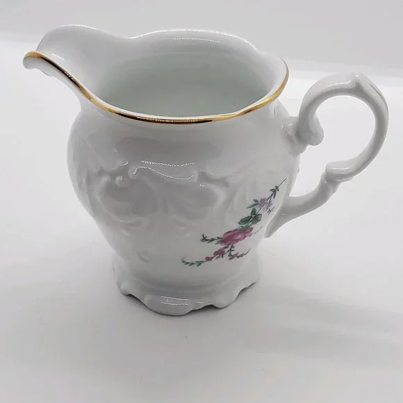 Vintage China Royal Kent Collection Poland Bavarian Rose Sugar Bowl & Creamer - Picture 11 of 13